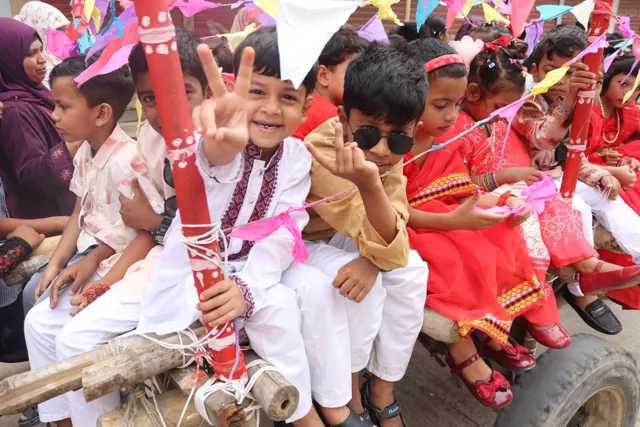 Students at a cultural celebration